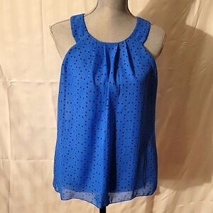 By & By Blue Lined Halter Top Blouse, Size: M